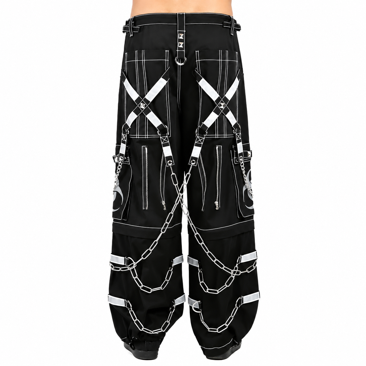 Prime Quality Men Gothic Bondage Reflective Men Street Walker Pant Alternative Punk Rock Emo Trouser Pant Shorts
