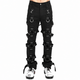 Prime Quality Men Gothic Bondage Pant Alternative Punk Rock Emo Harness Pants Black/USA