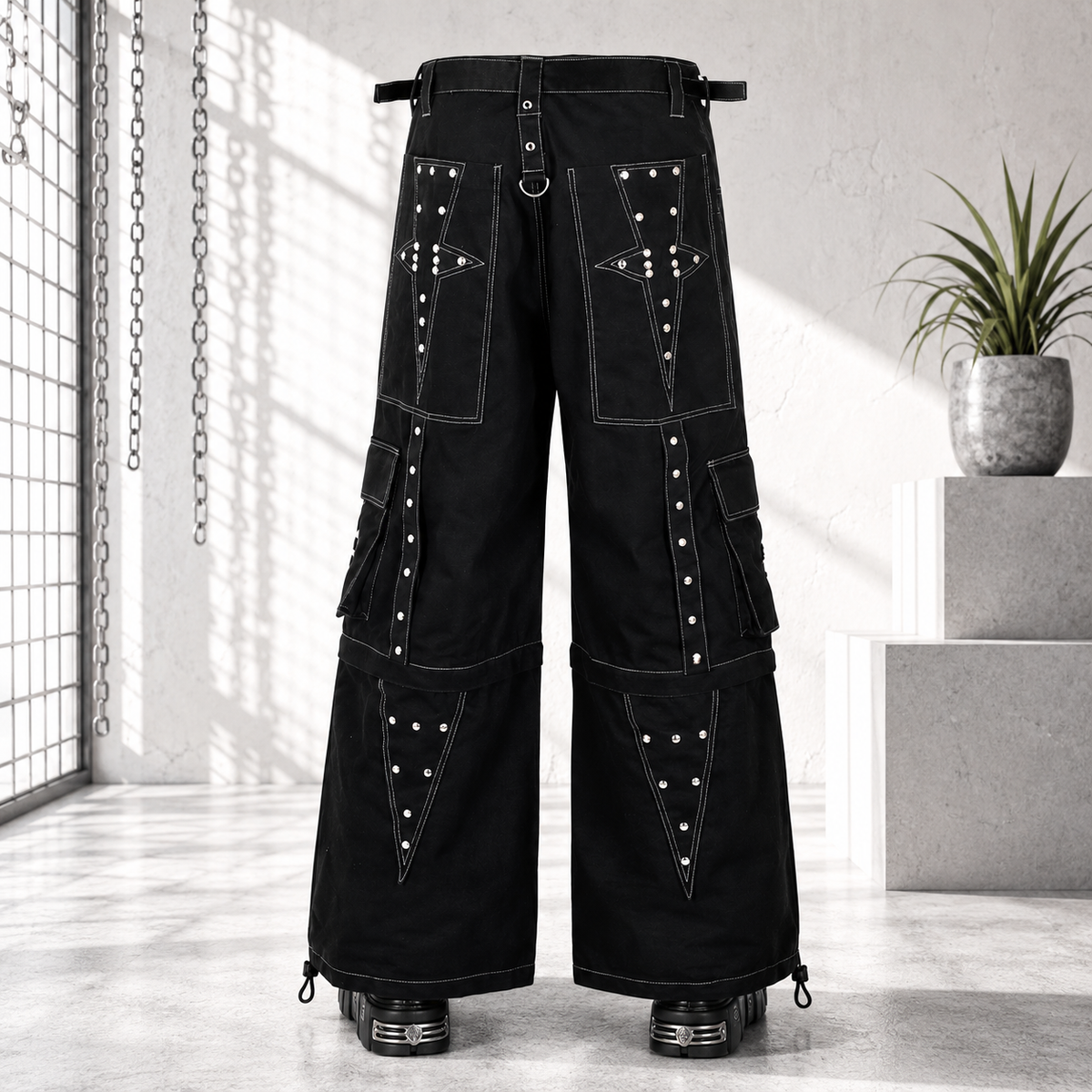 Gothic Men Gothic Cool Cyber Bondage Baggy Pants