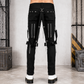 Men Gothic Bondage Black Pant Rock Hard Trouser Heavy Weight Emo Pants