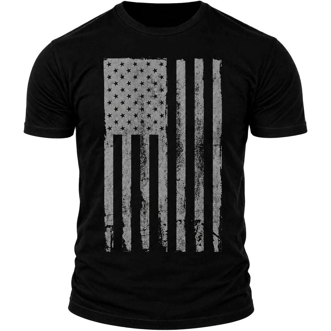 America Patriotic Flag Men’s Shirt Black 100% Cotton Graphic Tee