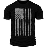 America Patriotic Flag Men’s Shirt Black 100% Cotton Graphic Tee