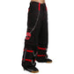 Gothic Bondage Black Skull Zip Off Pants Black &amp; Amp Red Alternative Punk Rock Emo Trouser Pant/Usa