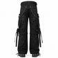 Gothic Bondage Cargo Rock Black Punk Buckle Zips Chain Strap Trousers Emo/ Pants