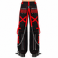 Black/Red Jeans Extreme Bondage Rocker Cyber Goth Steampunk Pant Usa