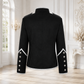 Prime Quality Handmade Women's Black Silver Parade Ladies Jacket Steampunk Military Punk Rock Gothic