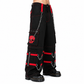 Gothic Bondage Black Skull Zip Off Pants Black Amp Red Alternative Punk Rock Emo Trouser Pant/Usa