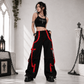 Prime Quality Handmade Gothic Bondage Men Pant Alternative Punk Rock Red/Black Emo Trouser Pant ShortsUSA