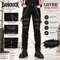 Gothic Men's Steampunk Pants Black Gothic Vintage Cotton Gens Trouser Pant