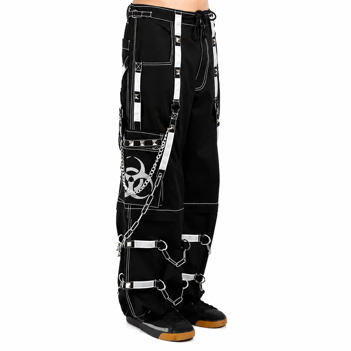 Prime Quality Men Gothic Bondage Reflective Men Street Walker Pant Alternative Punk Rock Emo Trouser Pant Shorts