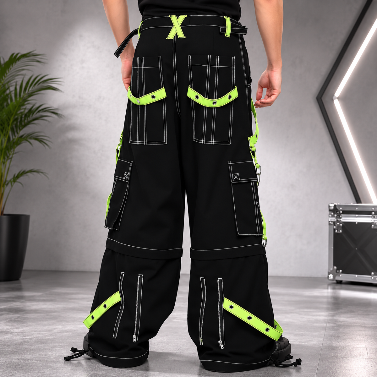 Prime Quality Handmade Gothic Bondage Men Pant Alternative Punk Rock Limelight Symbol Emo Trouser Pant Shorts USA