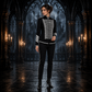 Prime Quality Handmade Men's Gothic Military Hussar Jacket Black Silver/USA