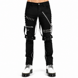 Men Gothic Bondage Black Pant Rock Hard Trouser Heavy Weight Emo Pants