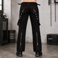 Prime Quality Gothic Men's Punk Goth Emo Bondage Star Black Red Pants