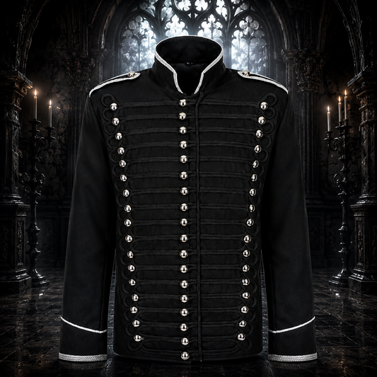 Military Drummer Jacket Parade Jacket Goth Punk Adam Ant Vtg Style Black Jacket Usa