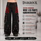 Gothic Extreme Bondage Skater Red & Black Punk Rocker Cyber Steampunk Biker Pant