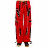 Gothic Bondage Handmade Men Pant Alternative Punk Rock Transformer Trouser Red Baggy/ Pants