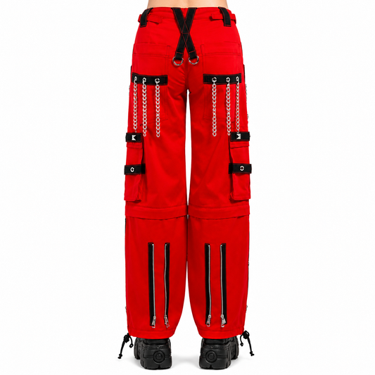 Gothic Bondage Handmade Men Pant Alternative Punk Rock Transformer Trouser Red Baggy/ Pants