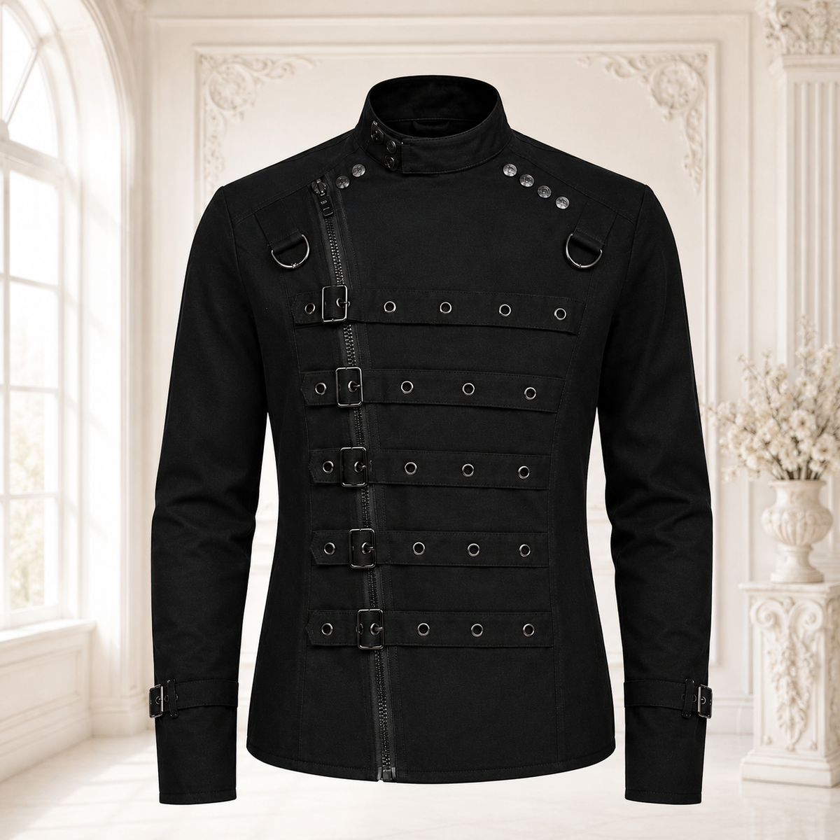 Goth Punk Bullet Bondage Psycho Band Heavy Metal Jacket Coat