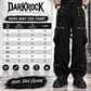 Men's Black Gothic Punk Pants With Straps Fleece Pants Alternative Wears
