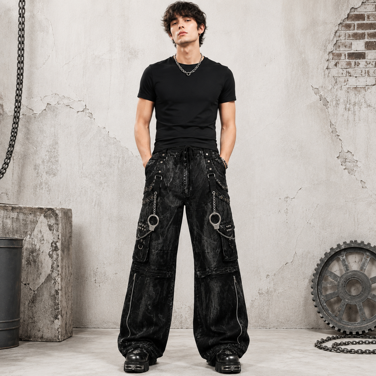 Gothic Jeans Apocalyptic Punk Emo Pants USA Mechanic Acid Goth Cyber Pants