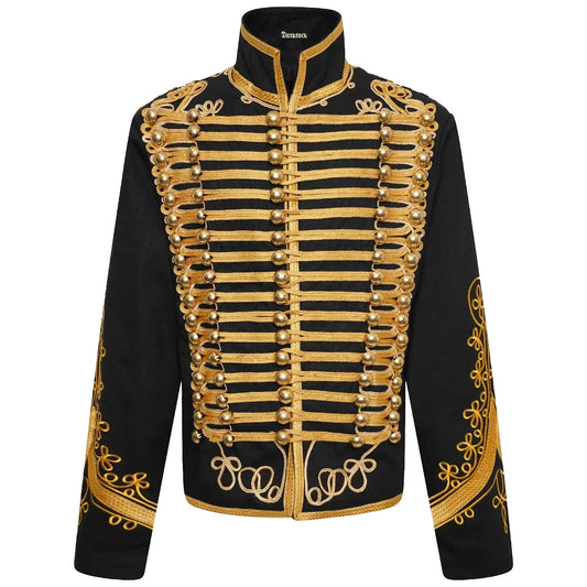 Men’s Adam Luxe Military Drummer Jacket – Black Parade Hussar Style
