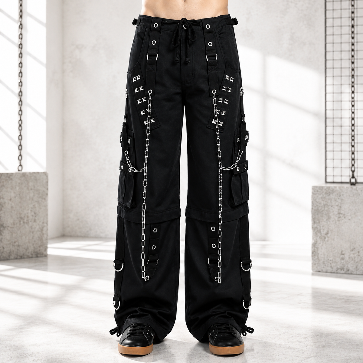 Gothic Dark Cuff Pants Black