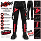 Men's Denim Red Zipper Stinger Jeans with Grommet Suspenders