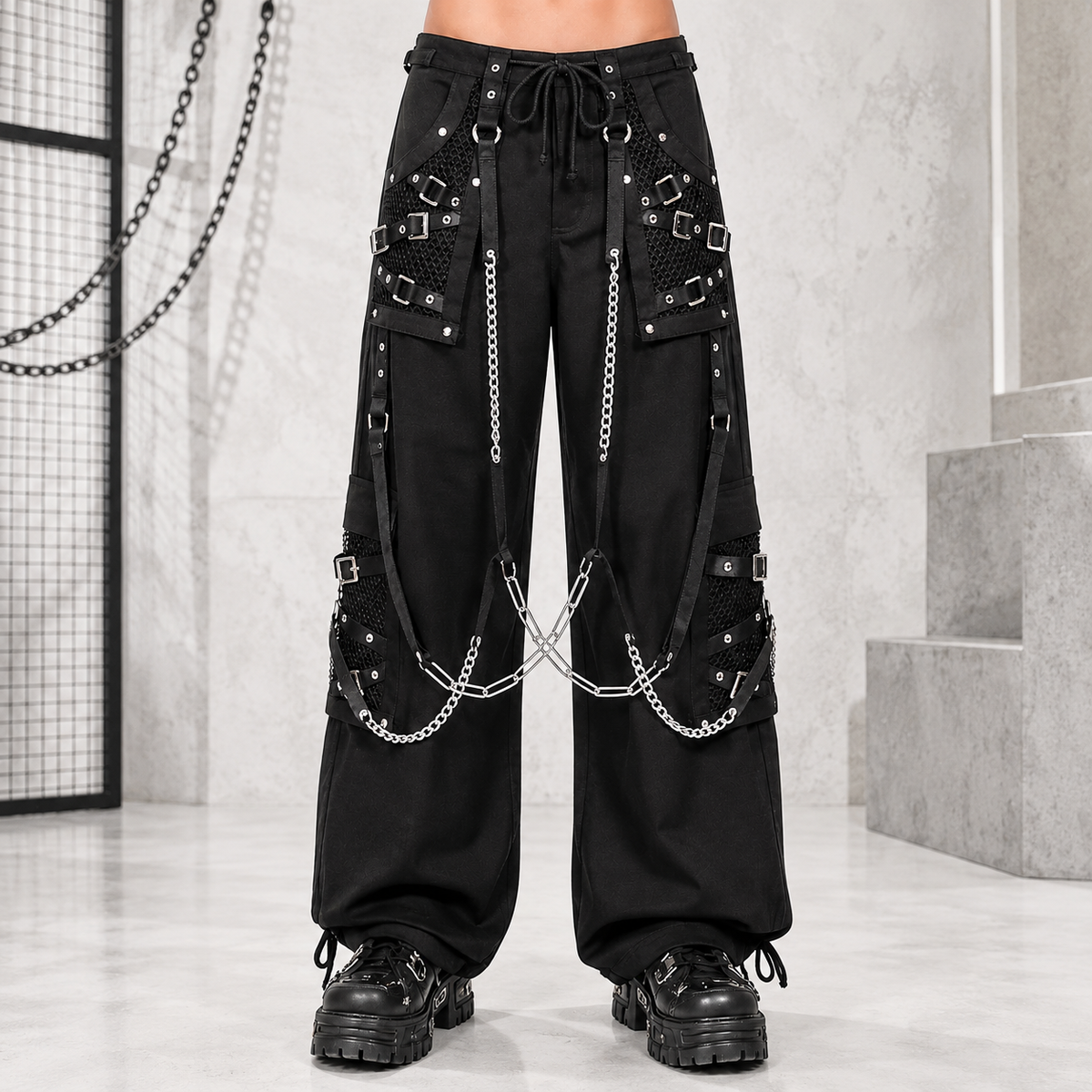 Goth Pant  Bondage Skater Gothic Punk Rocker Cyber Steampunk Biker Pant/Usa