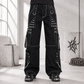 Prime Quality Gothic Men's Black Bondage Gothic Cyber Pant Chain Techno Rock Punk Shorts Trouser Pants USA