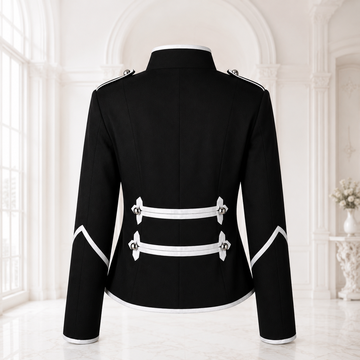 Women's Black Silver Parade Ladies Jacket