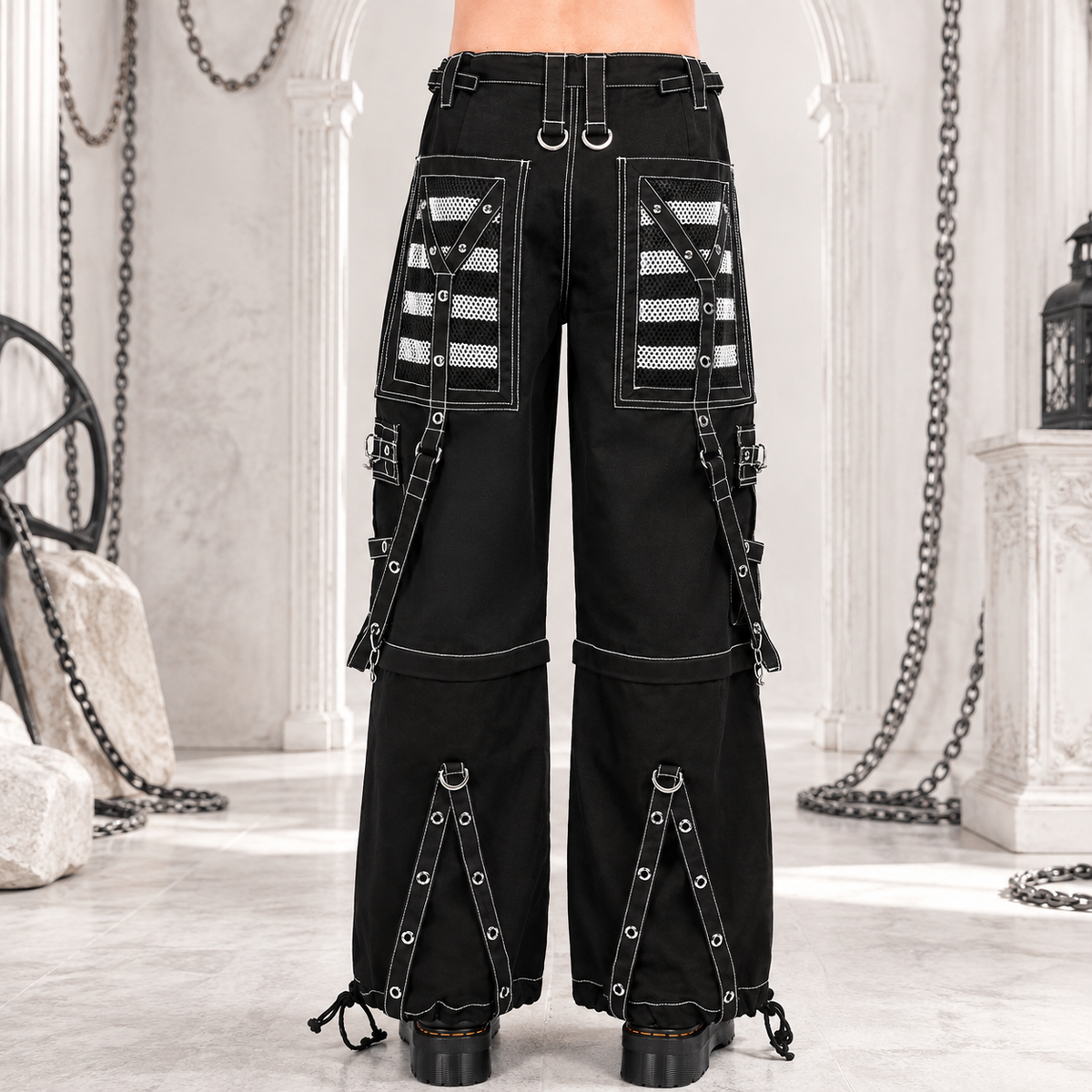 Gothic Extreme Bondage Skater Gothic Punk Rocker Cyber Goth Steampunk Biker Pant