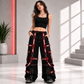 Men Extreme Bondage Gothic Electro Reflector Black/Red Pant/Shorts Usa