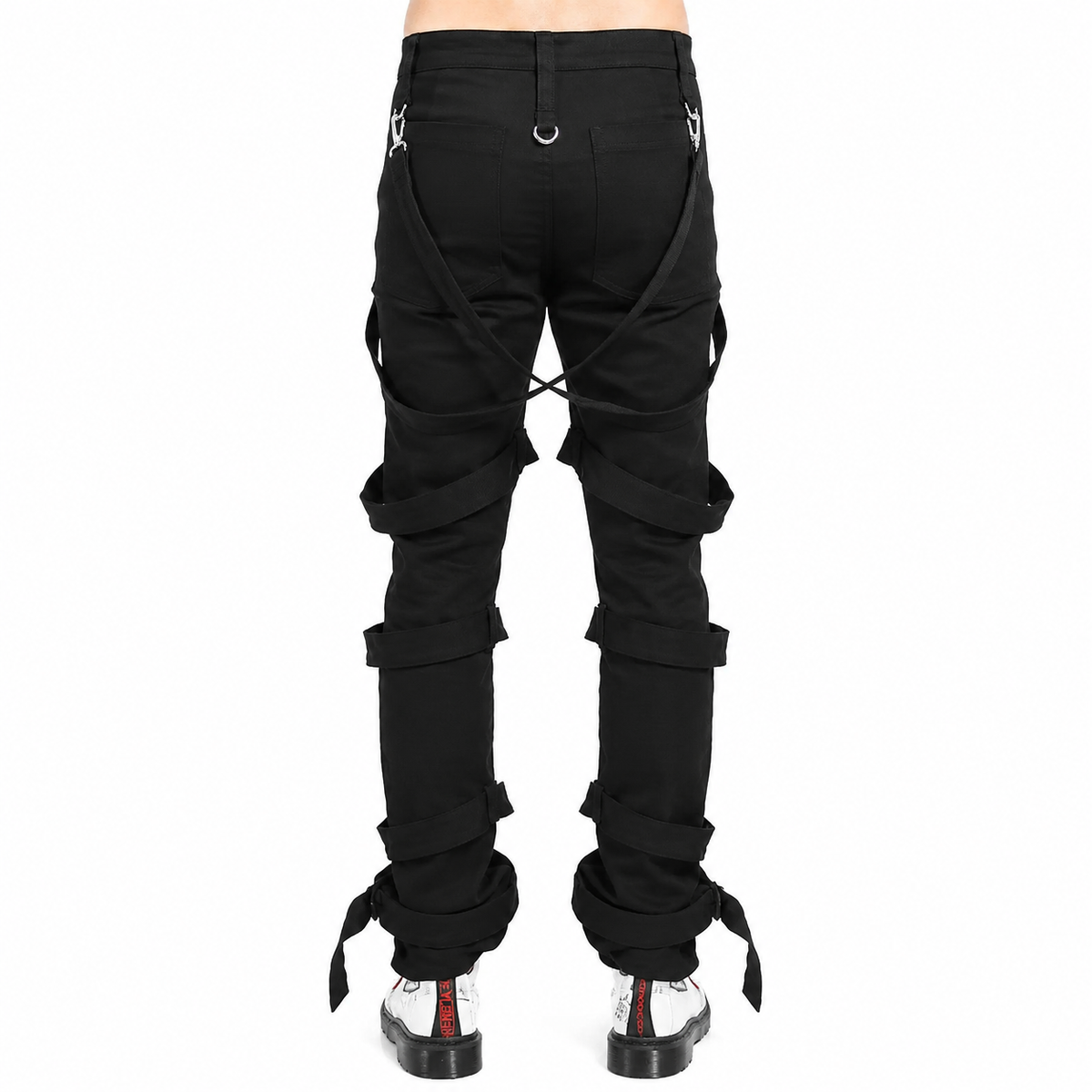 Prime Quality Men Gothic Bondage Pant Alternative Punk Rock Emo Harness Pants Black/USA