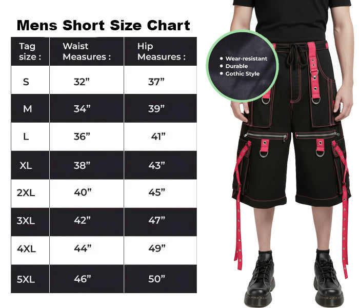 Gothic X-Strap Short Black/Pink