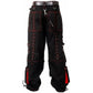 Men's Gothic Handmade Bondage Trouser Cyber Red Thread Shorts Metal Studs Trouser Pant/USA