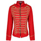 Women's Emo Punk Goth Napoleon Military Drummer Parade Jacket Red Gold