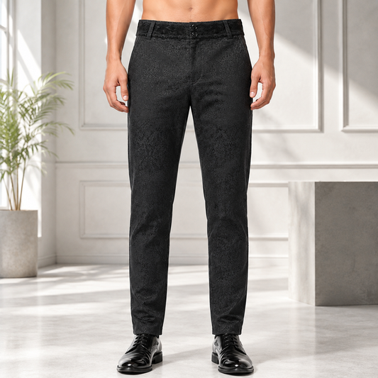 Men's Black Brocade Gothic Regency Dress Pants /Brocade Pant