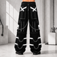 Gothic Bondage Black Skull Zip Off Pants Black & Amp White Alternative Punk Rock Emo Trouser Pant Usa