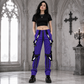 Men Gothic Bondage Reflective Men Pant Alternative Punk Rock Emo Pant Electric Pants Purple/USA