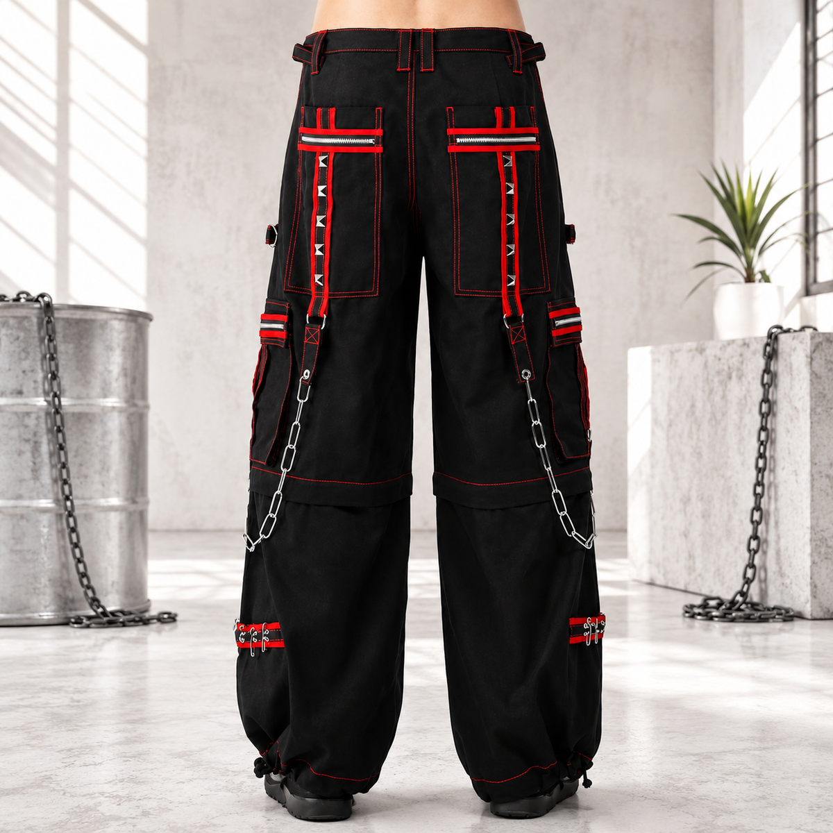 Gothic Extreme Bondage Skater Gothic Punk Rocker Cyber Goth Steampunk Biker Emo Trouser Pant Shorts USA
