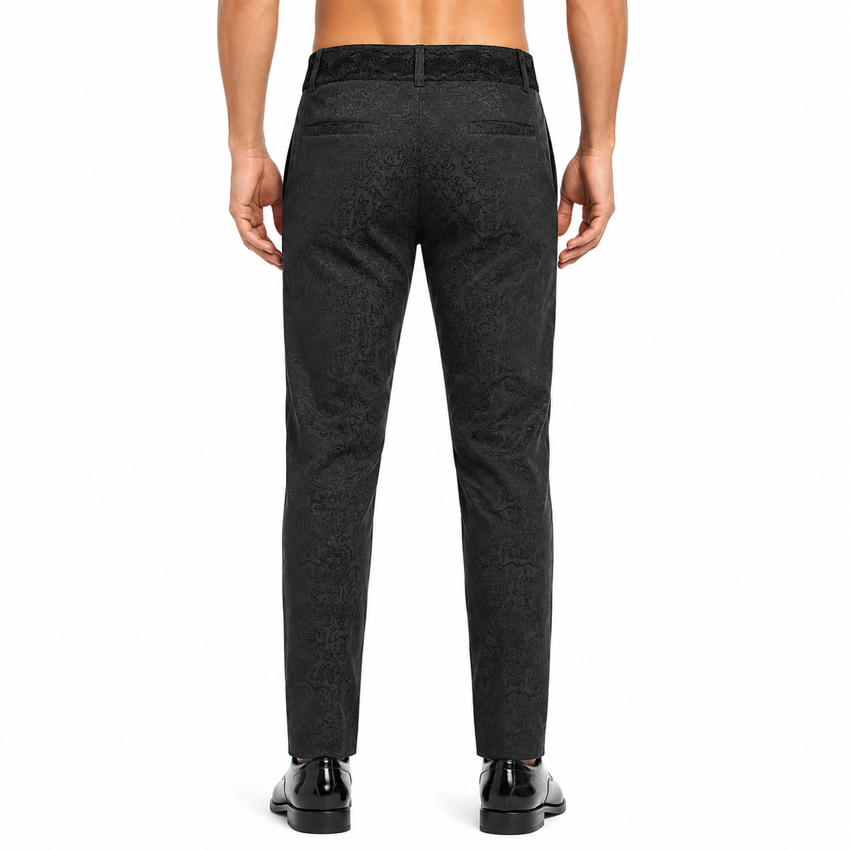 Men's Black Brocade Gothic Regency Dress Pants /Brocade Pant