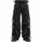 Gothic Black & Amp Grey Overdyed Zip Off Pants