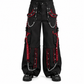 EXTREME BONDAGE GOTHIC PUNK ROCKER CYBER GOTH RED & BLACK STEAMPUNK BIKER PANTS