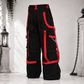 Prime Quality Handmade Gothic Bondage Men Pant Alternative Punk Rock Red/Black Emo Trouser Pant ShortsUSA