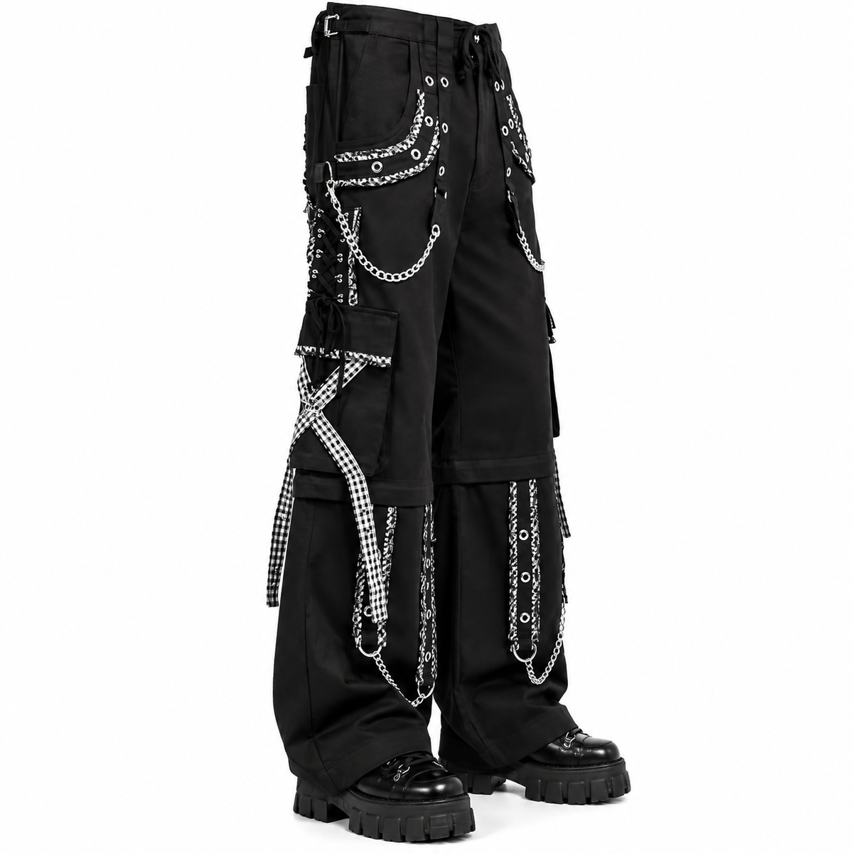 Gothic Men's Peep Dark Street Pant White