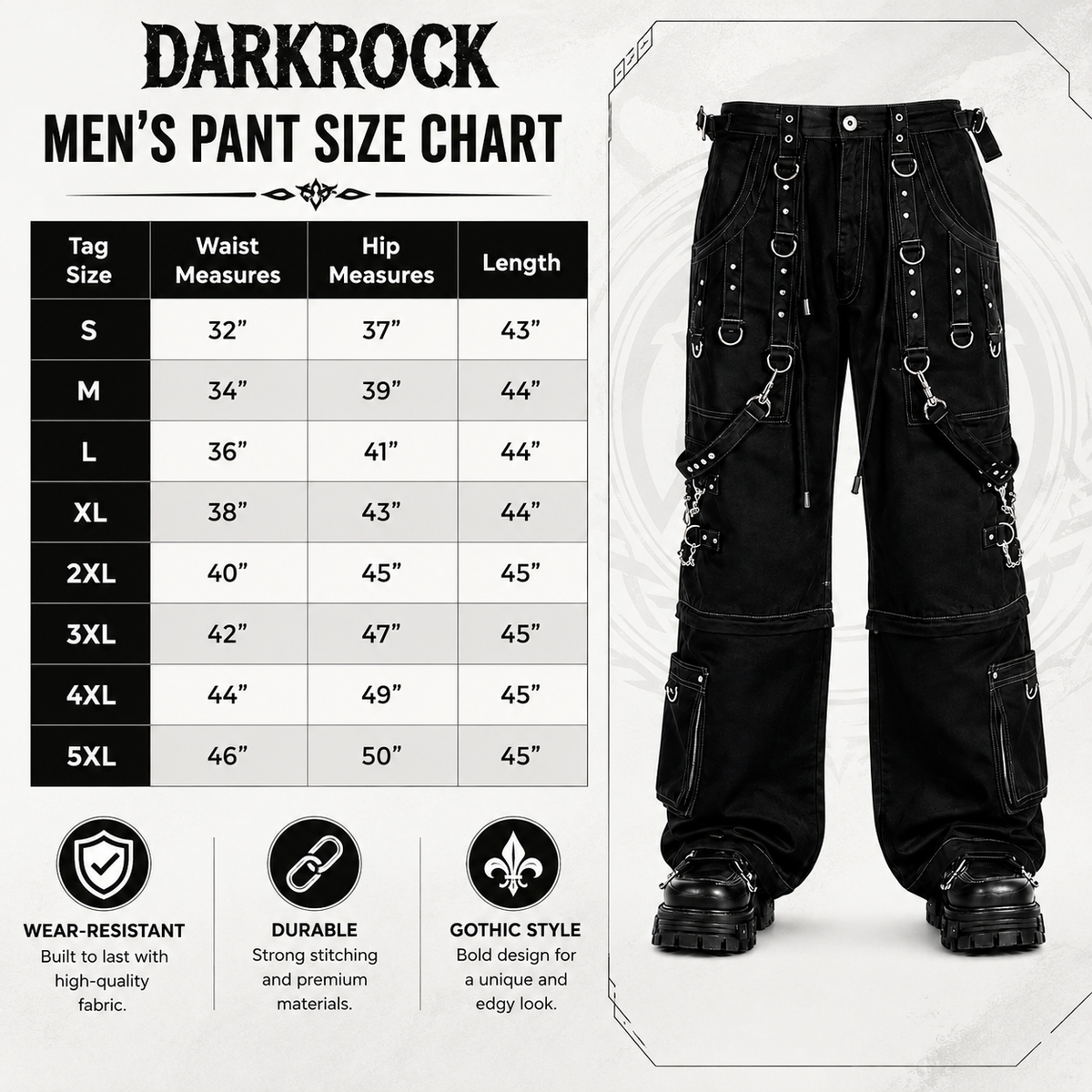 Gothic Men Gothic Paimon Bondage Pants