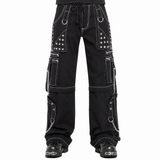Prime Quality Gothic Men's Black Bondage Gothic Cyber Pant Chain Techno Rock Punk Shorts Trouser Pants USA