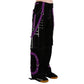 Men's Black Purple Bondage Gothic Cyber Chain Techno Rock Punk Trouser Pants Usa