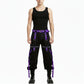 Gothic X-Strap Zip Off Pant Black/Purple